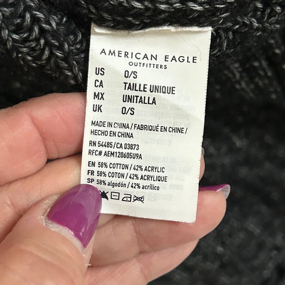 American Eagle Knit Fringe Cardigan Wrap Poncho Sweater – One Size - Picture 6 of 10